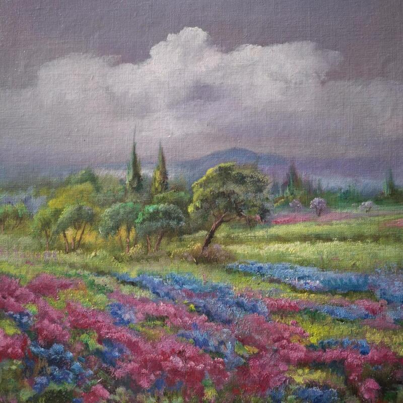 Peinture  Tarde Gris par Cabello Ruiz Jose | Tableau Figuratif Huile