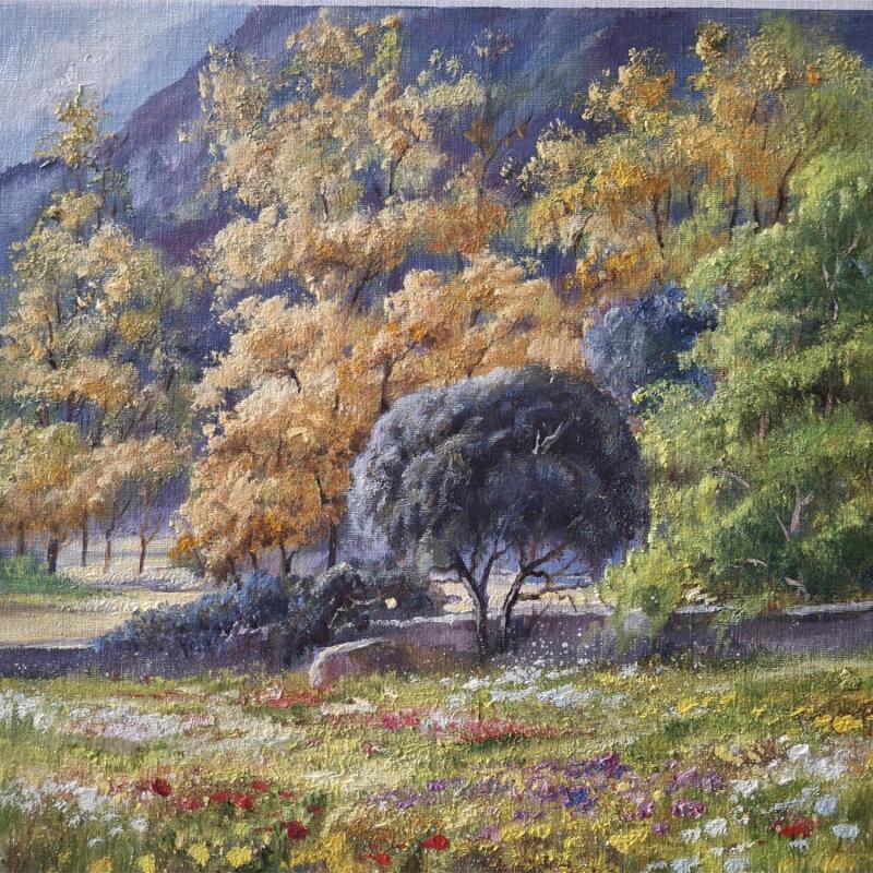 Peinture  Flores en Otoño par Cabello Ruiz Jose | Tableau Figuratif Huile
