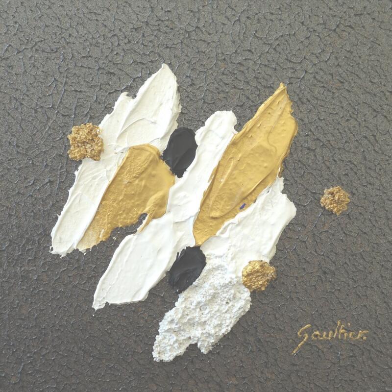 Peinture Gris et Or par Gaultier Dominique | Tableau Matiérisme Minimaliste Acrylique