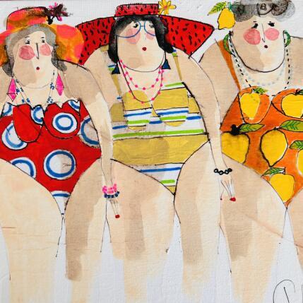 Gemälde Martine Suzon Bertille von Colombo Cécile | Gemälde Naive Kunst Acryl, Aquarell, Collage, Pastell, Tinte Alltagsszenen, Porträt