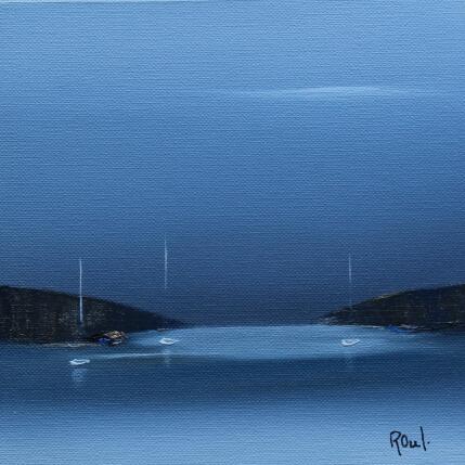 Painting Douceur marine 85 by Roussel Marie-Ange et Fanny | Painting Figurative Oil Marine, Minimalist