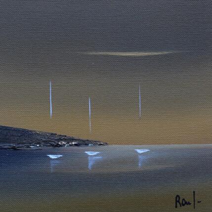 Painting Evasion 85 by Roussel Marie-Ange et Fanny | Painting Figurative Oil Marine, Minimalist