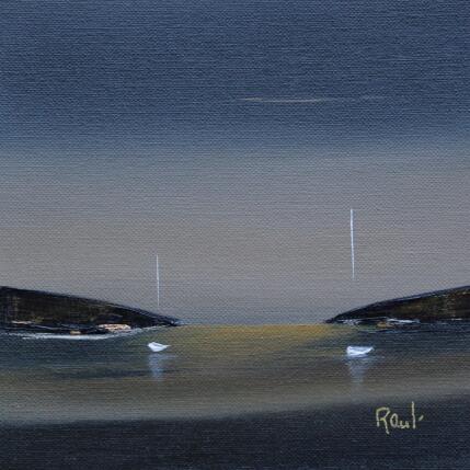 Painting Horizon marin 85 by Roussel Marie-Ange et Fanny | Painting Figurative Oil Marine, Minimalist