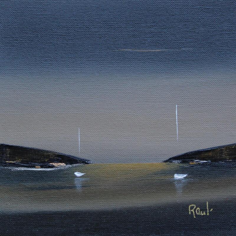 Peinture Horizon marin 85 par Roussel Marie-Ange et Fanny | Tableau Figuratif Marine Minimaliste Huile