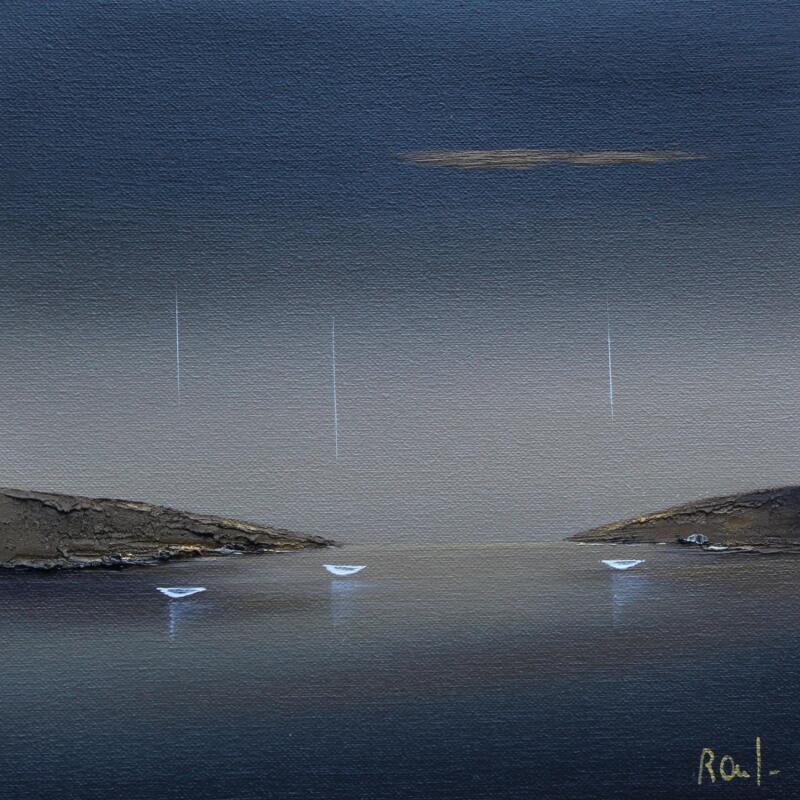 Peinture Horizon marin 85 par Roussel Marie-Ange et Fanny | Tableau Figuratif Marine Minimaliste Huile