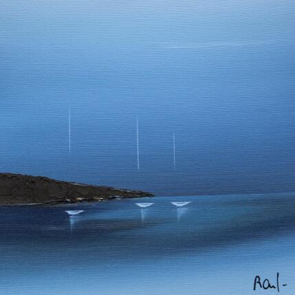 Painting Douceur marine 83 by Roussel Marie-Ange et Fanny | Painting Figurative Oil Marine, Minimalist, Pop icons