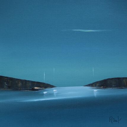 Painting Emotions paisibles 83 by Roussel Marie-Ange et Fanny | Painting Figurative Oil Marine, Minimalist