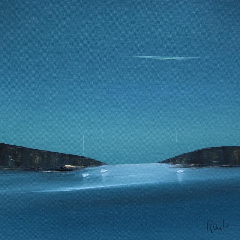 Painting Emotions paisibles 83 by Roussel Marie-Ange et Fanny | Painting Figurative Marine Minimalist Oil