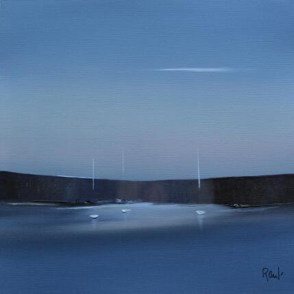 Painting Douce quiétude 85 by Roussel Marie-Ange et Fanny | Painting Figurative Oil Marine, Minimalist