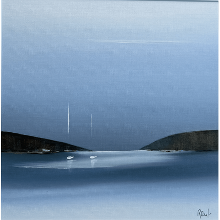 Peinture Instant d'émotion 85 par Roussel Marie-Ange et Fanny | Tableau Figuratif Huile Marine, Minimaliste
