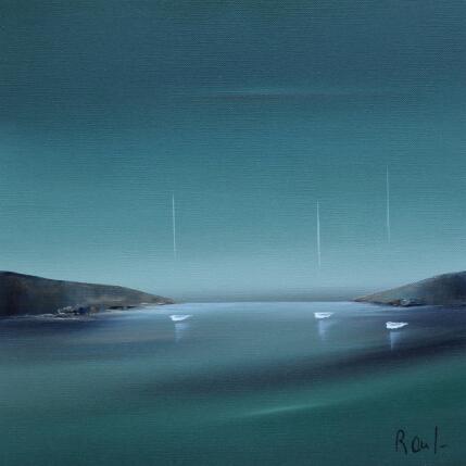 Peinture Evasion marine 85 par Roussel Marie-Ange et Fanny | Tableau Figuratif Huile Marine, Minimaliste