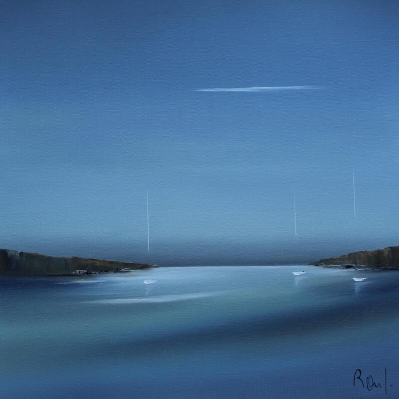 Painting Emotions marines 85 by Roussel Marie-Ange et Fanny | Painting Figurative Marine Minimalist Oil