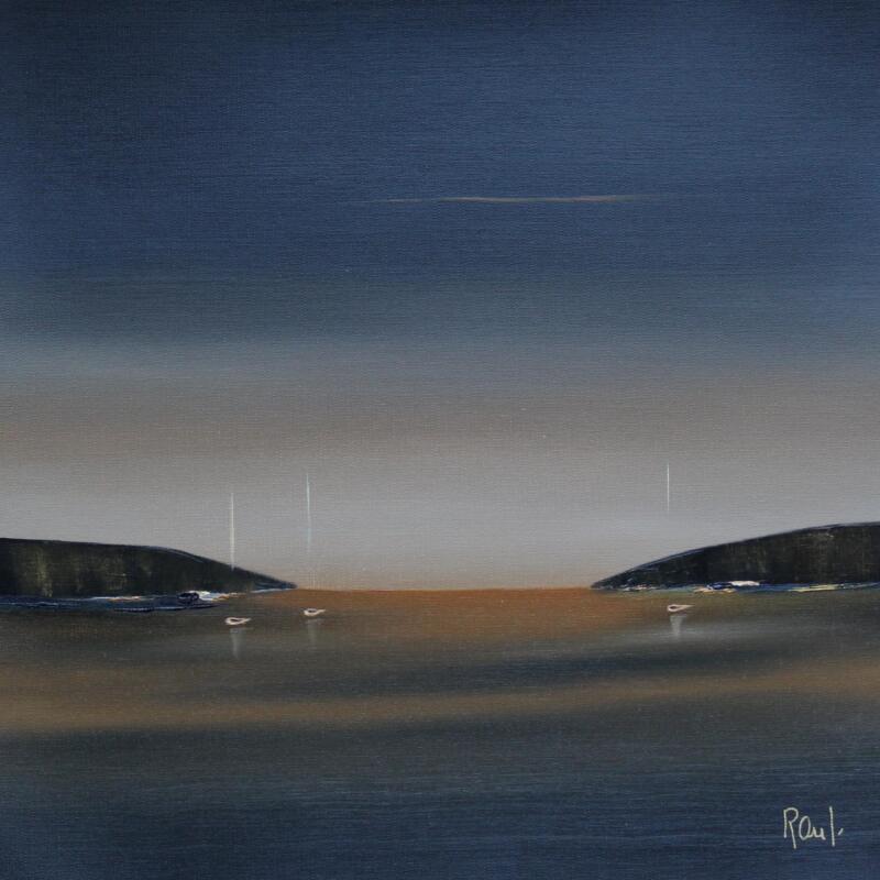 Painting Evasion marine 85 by Roussel Marie-Ange et Fanny | Painting Figurative Marine Minimalist Oil