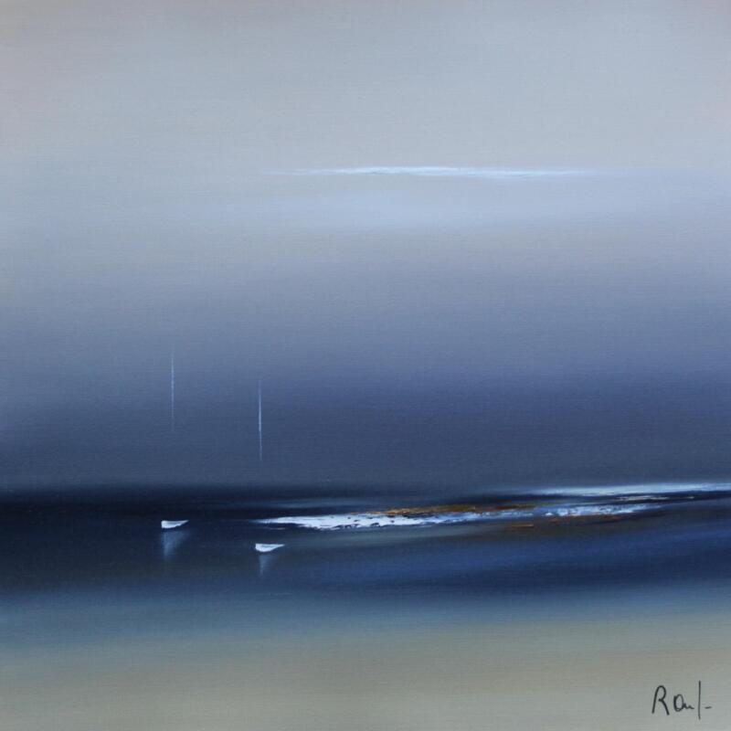 Painting Plénitude 85 by Roussel Marie-Ange et Fanny | Painting Figurative Marine Minimalist Oil