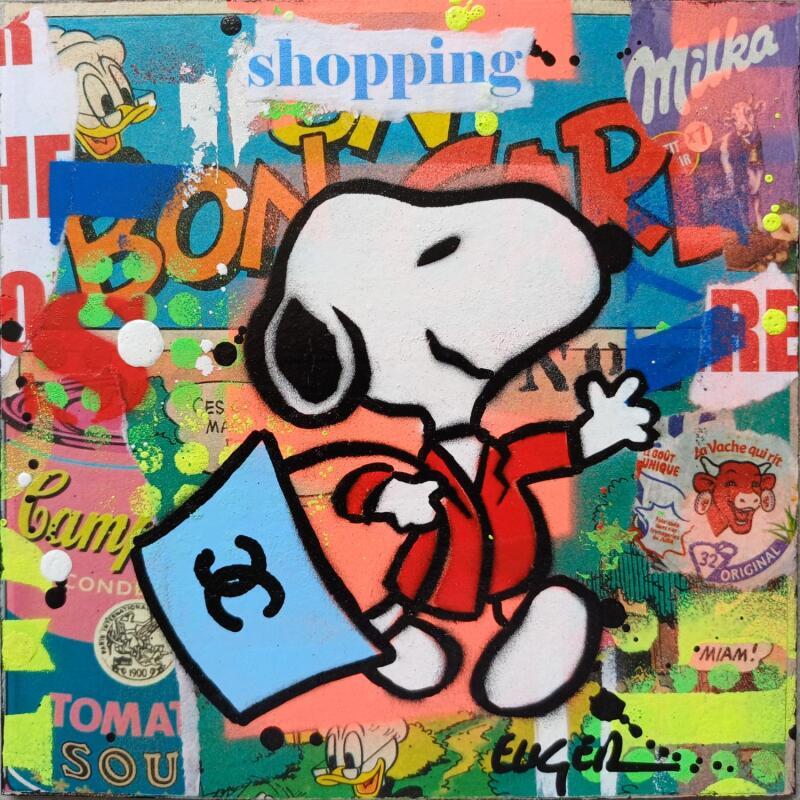 Gemälde Shopping  von Euger Philippe | Gemälde Pop-Art Pop-Ikonen Acryl Collage