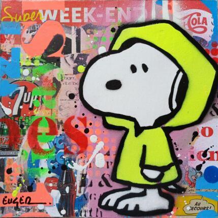 Painting Super week-end  by Euger Philippe | Painting Pop-art Acrylic, Gluing Pop icons