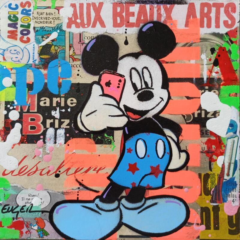 Gemälde Selfie  von Euger Philippe | Gemälde Pop-Art Pop-Ikonen Acryl Collage