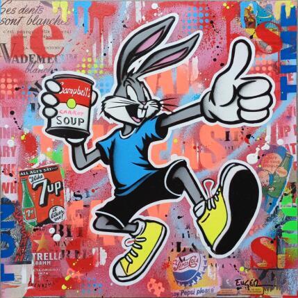 Peinture Bunny's soup par Euger Philippe | Tableau Pop-art Acrylique, Collage Icones Pop