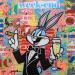 Painting Week-end  Bunny by Euger Philippe | Painting Pop-art Pop icons Acrylic Gluing