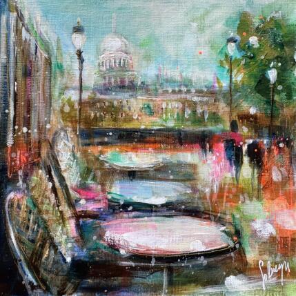 Gemälde Table with the view in Paris  von Solveiga | Gemälde  Acryl Pop-Ikonen