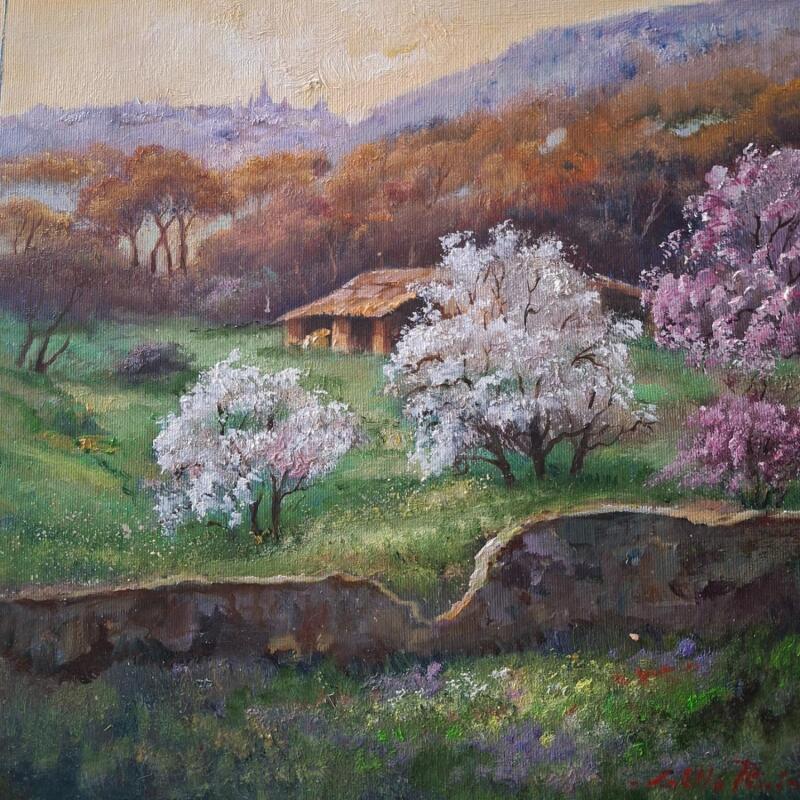 Pintura Almendros por Cabello Ruiz Jose | Pintura Figurativo Aceite