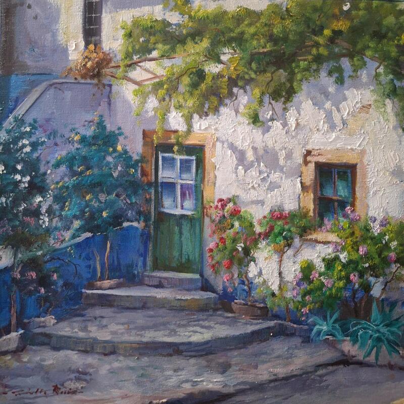 Pintura Patio florido por Cabello Ruiz Jose | Pintura Figurativo Aceite