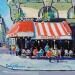 Painting EN TERRASSE AU PALAIS ROYAL A PARIS by Euger | Painting Figurative Urban Life style Architecture Oil