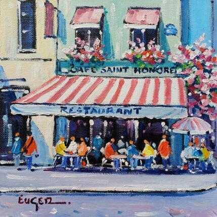 Peinture APRES MIDI ENSOLEILLE RUE SAINT HONORE par Euger | Tableau Figuratif Huile Scènes de vie, Société, Urbain