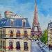 Painting PRES DE LA TOUR EIFFEL by Euger | Painting Figurative Landscapes Urban Architecture Acrylic