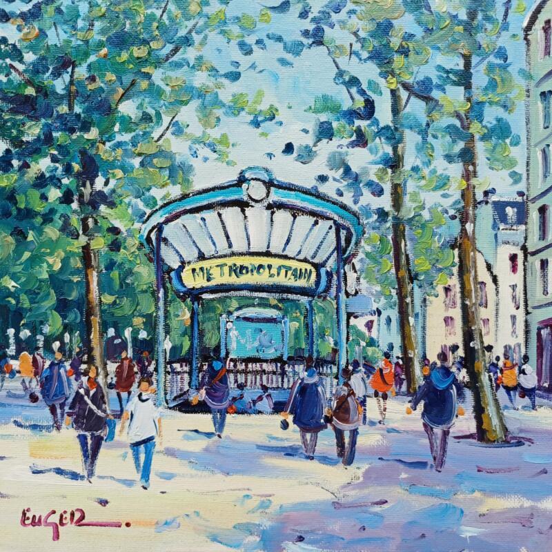 Pintura STATION DE METRO PLACE DES ABBESSES por Euger | Pintura Figurativo Urbano Life style Arquitectura Aceite