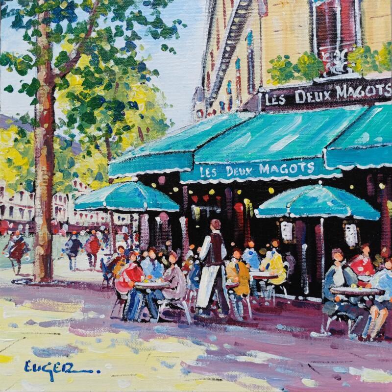 Pintura TERRASSE BOULEVARD SAINT GERMAIN por Euger | Pintura Figurativo Sociedad Urbano Life style Acrílico