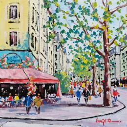 Gemälde PARIS, BOULEVARD DU MONTPARNASSE von Euger | Gemälde Figurativ Acryl Alltagsszenen, Architektur, Urban