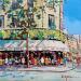Painting CAFE DE FLORE A PARIS by Euger | Painting Figurative Society Urban Life style Acrylic