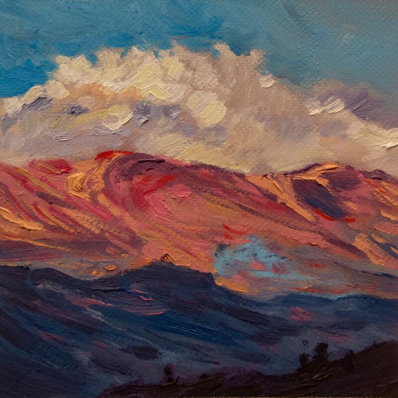 Peinture Nube sobre los cerros par Fran Sosa | Tableau Figuratif Paysages Nature Huile