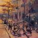 Painting Sombra de bicicleta by Fran Sosa | Painting Figurative Landscapes Urban Architecture Oil