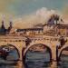 Painting Pont Neuf by Fran Sosa | Painting Figurative Landscapes Urban Architecture Oil