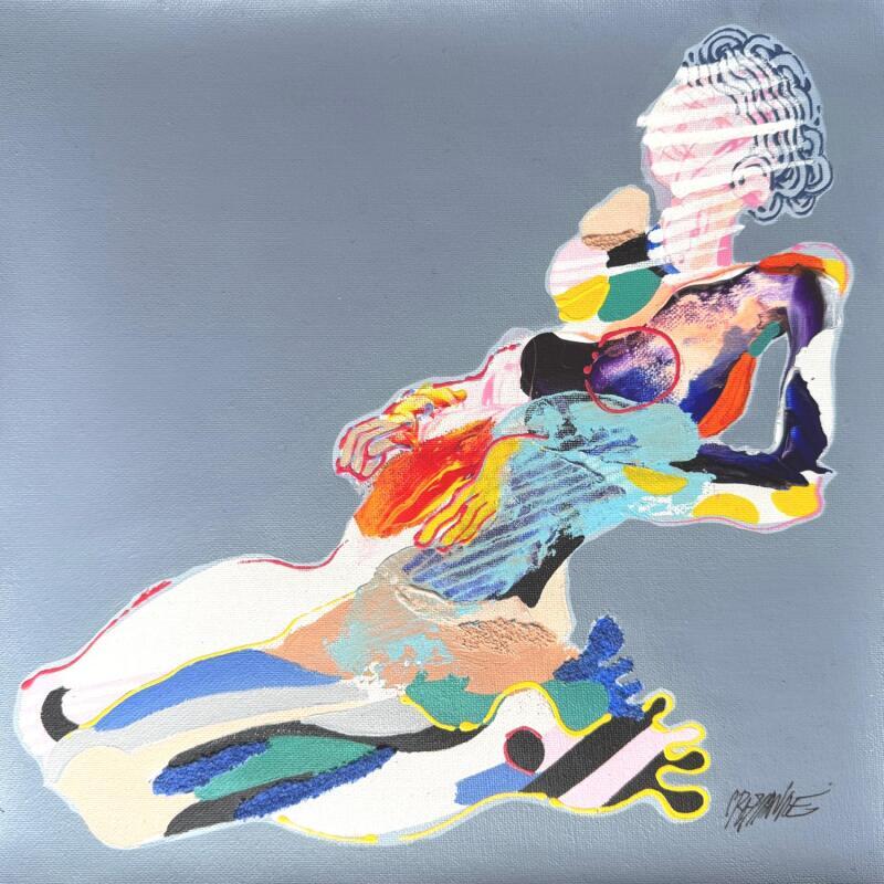 Peinture Le frisson mosaÏque  par Cressanne | Tableau Figuratif Nu Acrylique Sable