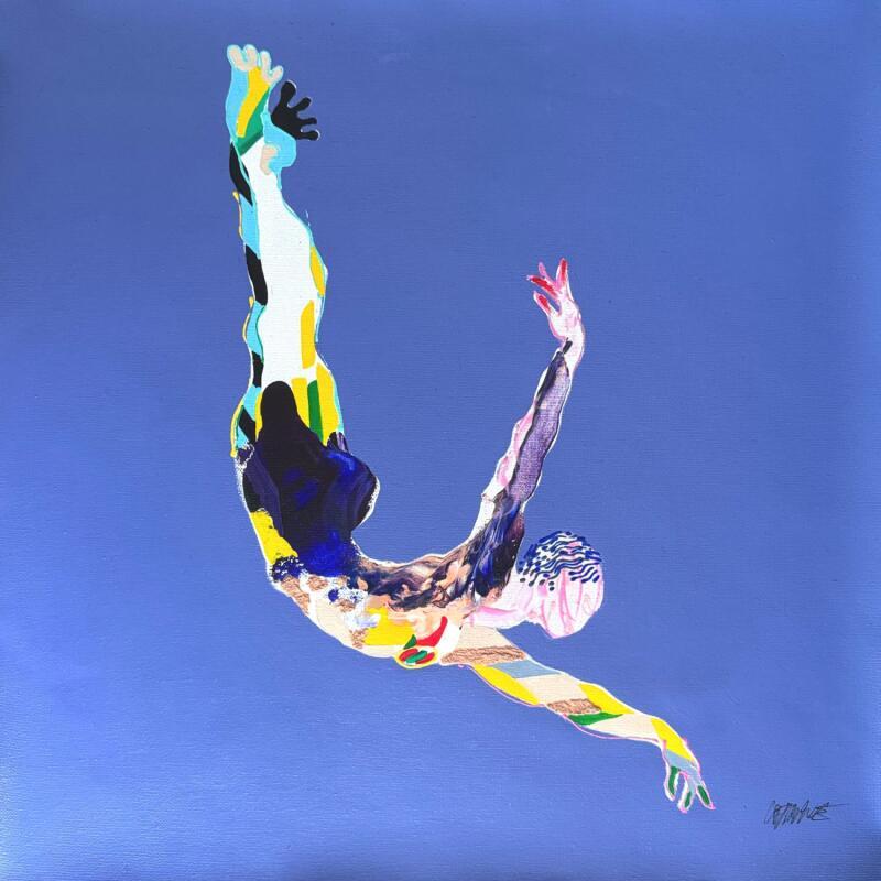 Gemälde L’élan profond  von Cressanne | Gemälde Figurativ Akt Acryl Sand