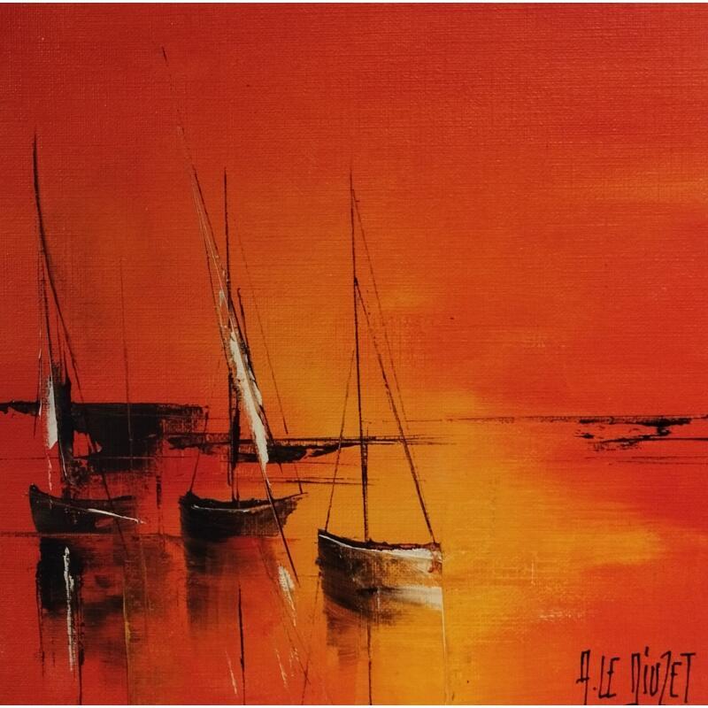 Painting Octomarine 35 by Le Diuzet Albert | Painting Figurative Oil