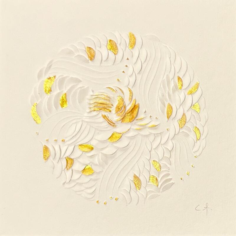 Painting If the world… by Caitrin Alexandre | Painting Figurative Landscapes Nature Minimalist Ink Gold leaf