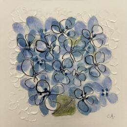Peinture Bombshell hydrangea par Caitrin Alexandre | Tableau Impressionnisme Aquarelle, Encre Minimaliste, Nature, Paysages