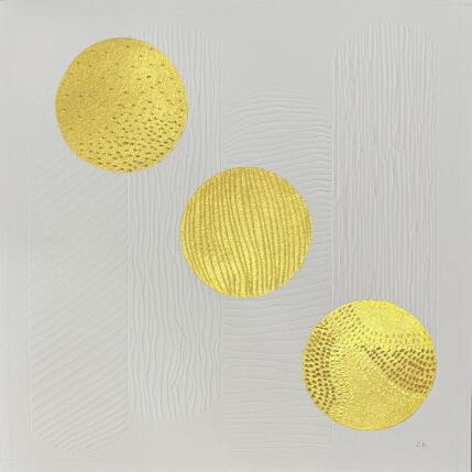 Peinture Bark, roots & fungi par Caitrin Alexandre | Tableau Figuratif Encre, Feuille d'or Minimaliste, Natures mortes, Paysages