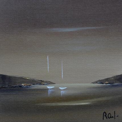 Painting Evasion 84 by Roussel Marie-Ange et Fanny | Painting Figurative Oil Marine, Minimalist