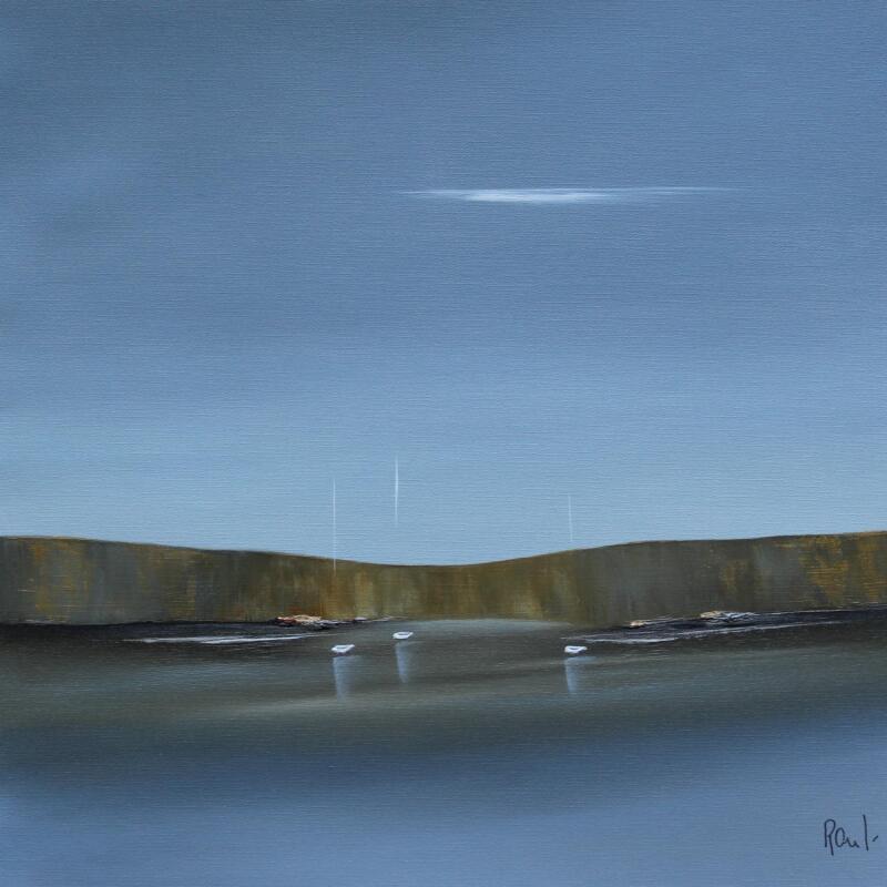 Gemälde Horizon marin 84 von Roussel Marie-Ange et Fanny | Gemälde Figurativ Marine Minimalistisch Öl