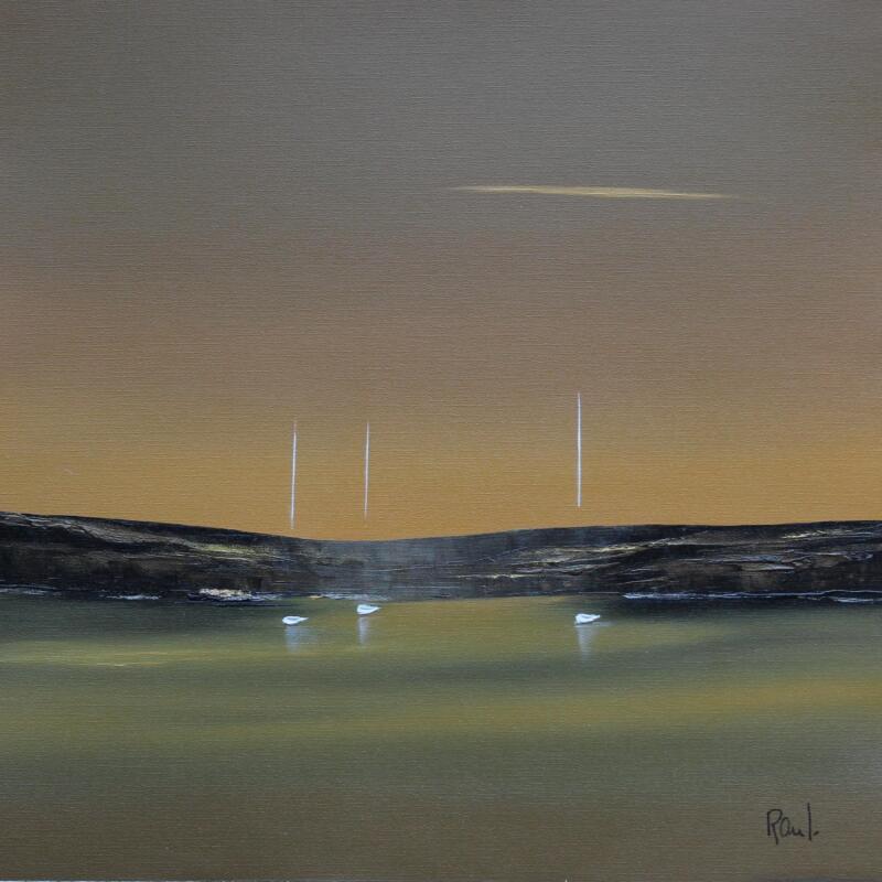 Peinture Impression marine 84 par Roussel Marie-Ange et Fanny | Tableau Figuratif Marine Minimaliste Huile