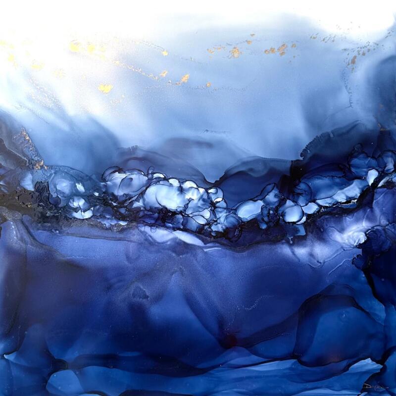 Peinture 2835 Bleu velvet par Depaire Silvia | Tableau Abstrait Paysages Marine Minimaliste Acrylique