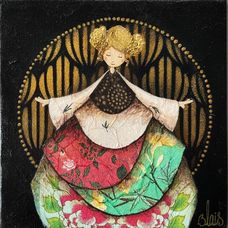 Painting Azélie by Blais Delphine | Painting Raw art Child Acrylic Gluing