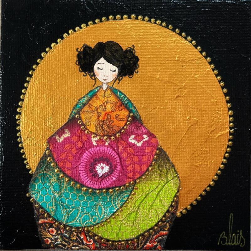 Pintura Izaline por Blais Delphine | Pintura Figurativo Acrílico Collage