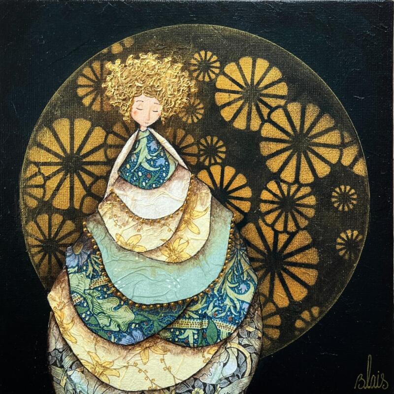 Pintura Sidonie por Blais Delphine | Pintura Figurativo Life style Niño Acrílico Collage