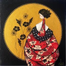 Peinture Hina par Blais Delphine | Tableau Figuratif Acrylique, Collage Enfant, Scènes de vie